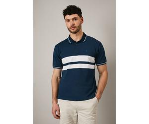 Debenhams Men's Navy Carter Chest Stripe Polo Shirt | Size: Small