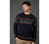 Debenhams Men's Navy Knitted Christmas Jumper | Size: 2XL