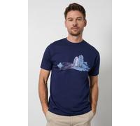 Debenhams Men's Navy Maine Outdoors Printed T-Shirt | Size: Small