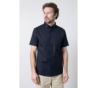 Debenhams Men's Navy Short Sleeve Linen Blend Shirt | Size: Small