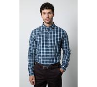 Debenhams Men's Navy Tartan Check Long Sleeve Shirt | Size: XL