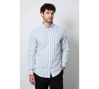 Debenhams Men's Off White Bold Stripe Long Sleeve Shirt | Size: 2XL