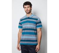 Debenhams Men's Petrol Barbados Stripe Polo Shirt | Size: 2XL