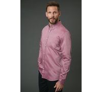 Debenhams Men's Pink Oxford Long Sleeve Shirt in Burgundy | Size: XL