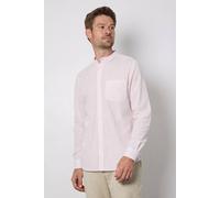 Debenhams Men's Pink Textured Grandad Long Sleeve Shirt | Size: Medium