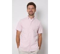 Debenhams Men's Pink Textured Short Sleeve Shirt | Size: 3XL