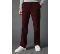 Debenhams Men's Premium Corduroy Chino Trousers in Burgundy | Size: 32R
