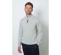 Maine Men's Premium Pure Cotton Half Zip Funnel Jumper in Light Grey | Size: 2XL Maine Light Grey 2XL
