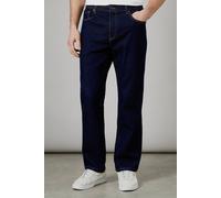 Debenhams Men's Rinse Wash Premium Stretch Straight Fit Jeans in Dark Blue | Size: 32R