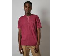 Debenhams Men's Rose Pink Slub Y Neck T - Shirt | Size: Medium