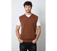 Debenhams Men's Rust Premium Pure Cotton Knitted Tank Top in Orange | Size: 2XL