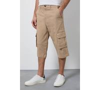 Debenhams Men's Stone 3/4 Cotton Cargo Shorts | Size: 38