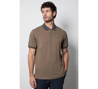Debenhams Men's Stone Contrast Collar Pique Polo Shirt | Size: XL