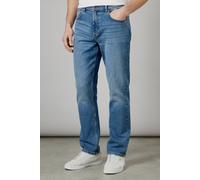 Debenhams Men's Stone Wash Premium Stretch Straight Fit Jeans in Light Blue | Size: 38R