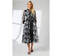 Debenhams Mono Belted Contrast Detail Collarless Shirt Dress mono 14