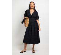 Debenhams Mono Dropped Waist Broderie Midi Dress In Black black