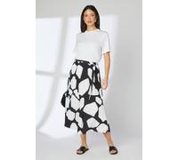 Debenhams Mono Geo Printed Pleat Skirt In Black black 16