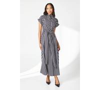 Debenhams Mono Geo Twist Neck Midi Dress mono 10