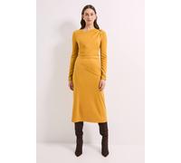 Debenhams Mustard Buckle Detail Ponte Midi Dress mustard 10