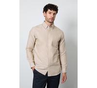 Debenhams Men's Natural Oxford Long Sleeve Shirt | Size: 2XL