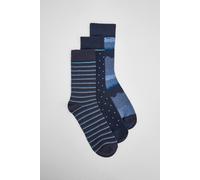 Maine Men's Navy 3 Pack Mixed Patterned Socks Maine Navy One Size