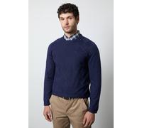 Debenhams Navy Argyle Jacquard Knitted Crew Neck Jumper navy