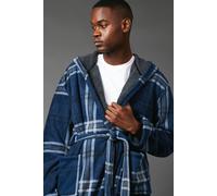 Debenhams Navy Check Bonded Fleece Lined Dressing Gown navy M