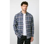 Debenhams Men's Navy Check Long Sleeve Shirt | Size: Small