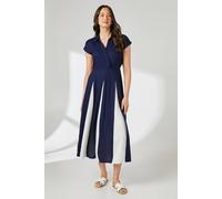 Debenhams Navy Contrast Detail Wrap Bodice Shirt Dress navy 10