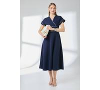 Debenhams Navy Contrast Waist Detail Midi Dress navy 12
