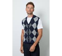 Debenhams Navy Cotton Argyle Tank navy