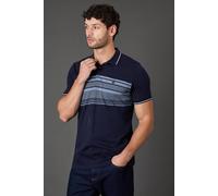 Debenhams Navy Engineered Stripe Polo Shirt navy