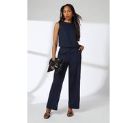 Debenhams Navy Linen Blend Cropped Top navy 18