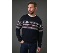 Debenhams Navy Patterned Crew Neck Knitted Jumper navy