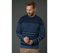 Debenhams Navy Placement Stripe Crew Neck Knitted Jumper navy