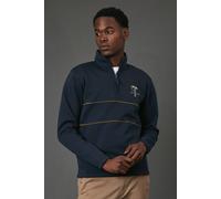 Debenhams Navy Tobacco Lighthouse Half Zip Jumper navy