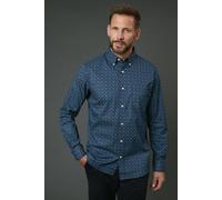Debenhams Navy Tudor Tile Print Long Sleeve Shirt In Blue blue XXL