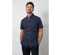Debenhams Navy Window Check Short Sleeve Shirt navy