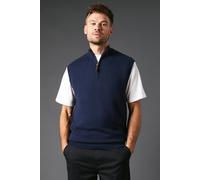 Debenhams Navy Zip Neck Knitted Tank navy M