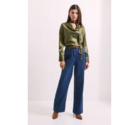Debenhams Olive Cowl Tie Neck Satin Jacquard Blouse olive 18
