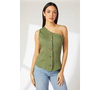 Debenhams One Shoulder Waistcoat In Khaki khaki 20