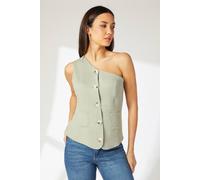 Principles Women's One Shoulder Waistcoat in Sage | Size: 12 Principles Sage 12
