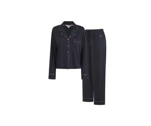 Debenhams Pandora Long Pyjama Set With Contrast Print Piping After Midnight In Navy navy S
