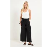 Debenhams Petite Straight Leg Trousers With Elasticated Waist In Black black