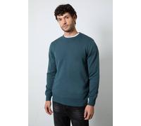 Debenhams Men's Petrol Blue Premium Pure Cotton Crew Neck Jumper in Teal | Size: 2XL