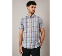 Debenhams Pink Bermuda Check Short Sleeve Shirt pink M