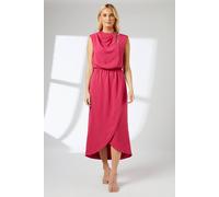 Debenhams Pink Cowl Neck Woven Midi Dress In Raspberry raspberry 10