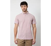Debenhams Pink Fine Stripe Short Sleeve Shirt pink