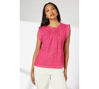 Debenhams Pink Pintuck Detail Broderie Blouse pink 18