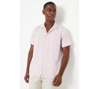 Debenhams Pink Resort Collar Dobby Short Sleeve Shirt pink M